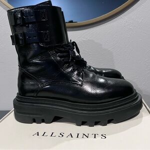 All Saints Black Leather Boots